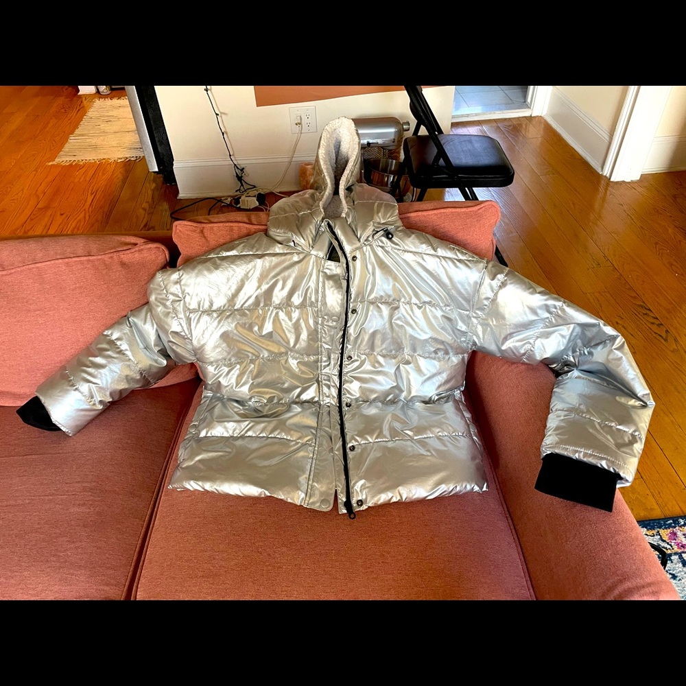 Silver puff jacket